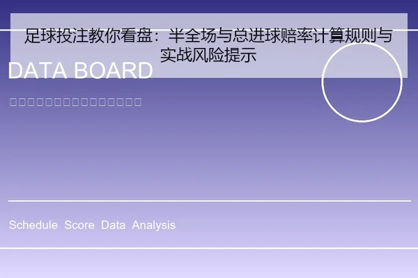 足球投注教你看盘：半全场与总进球赔率计算规则与实战风险提示
